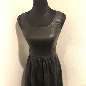 NWT blacke leather mini dress zipper back